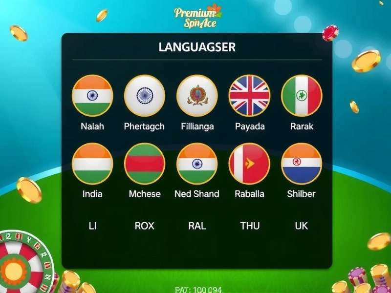 Premium Spin Ace Multilingual Support Premium Spin Ace language selection screen with 15 Indian language options