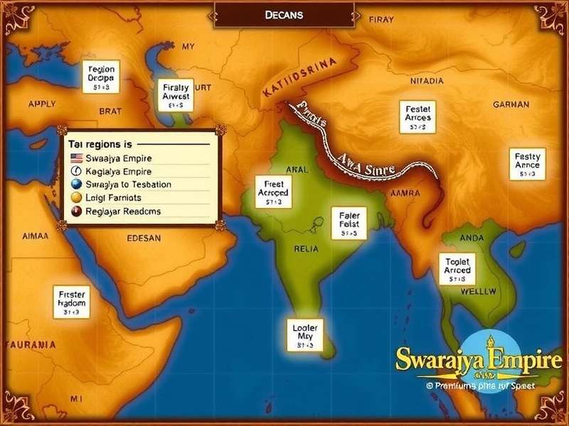 Swarajya Empire Map in Premium Spin Ace Premium Spin Ace game map of Swarajya Empire showing regional kingdoms